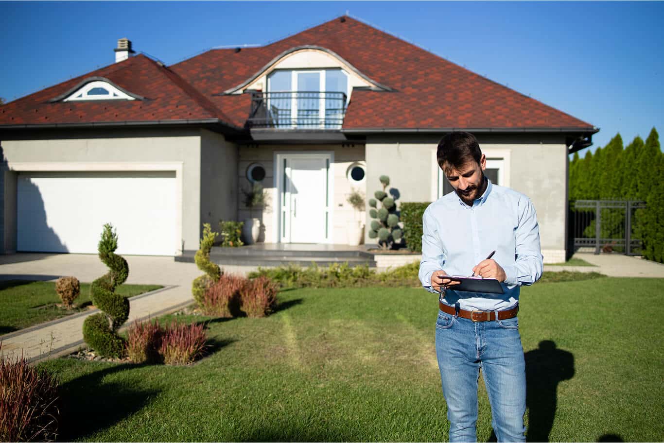 Roof inspector assessing a home in Prescott Valley
